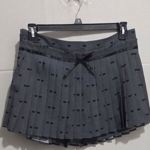 Women's  Grey Hesperus Skirt Pleated Size XL with Bow Ties Short/Skirt